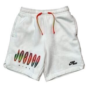 Nike Jordan MVP White Fleece Athletic Shorts Boy's Medium